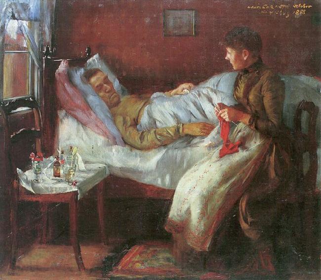 Lovis Corinth Vater Franz Heinrich Corinth auf dem Krankenlager Norge oil painting art